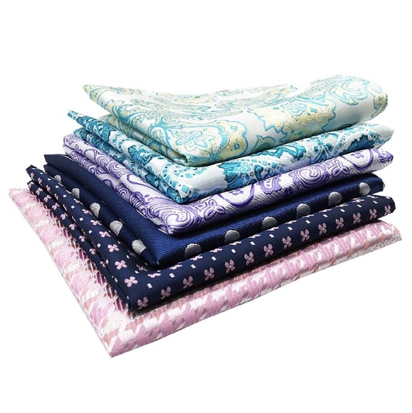 Mens Set of 11 Paisley Silk Blend Pocket Squares - Picture 6 of 7
